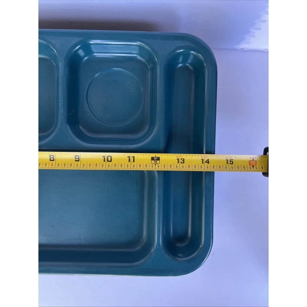 VTG Set x8 Sun Coast Dallas Ware Teal School Cafeteria Lunch Trays Melamine
